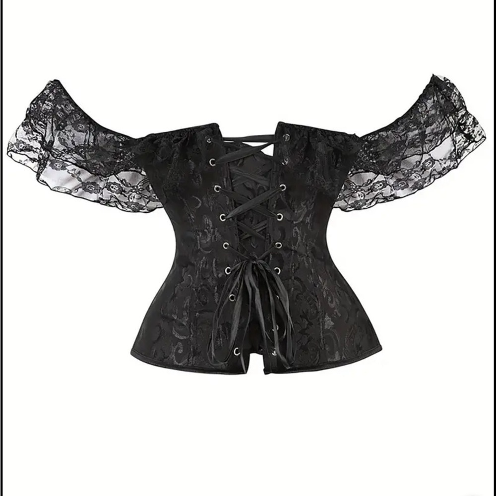 Black Lace Corset Top Size XXL - Picture 3 of 7